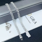925 Silver Cross Chain Necklace Moissanite VVS