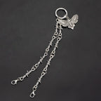 1pc Trendy Metal Shoe Chain - Gothic Skull Moth Pendant Classic Combat Boot Accessories Punk Charm Street Style Shoe