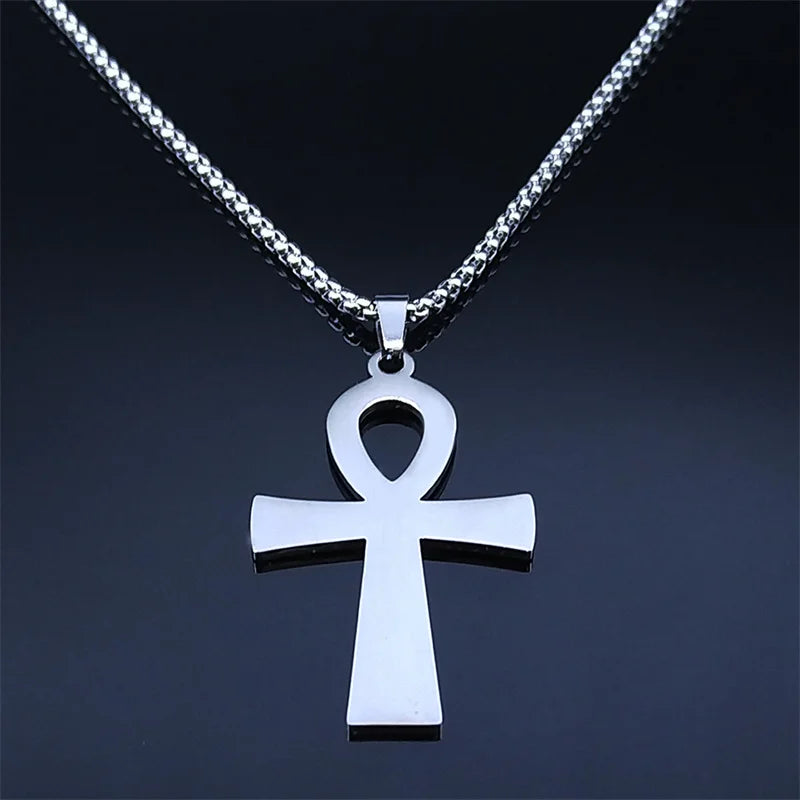 Egyptian Ankh Cross Necklace — Stainless Steel