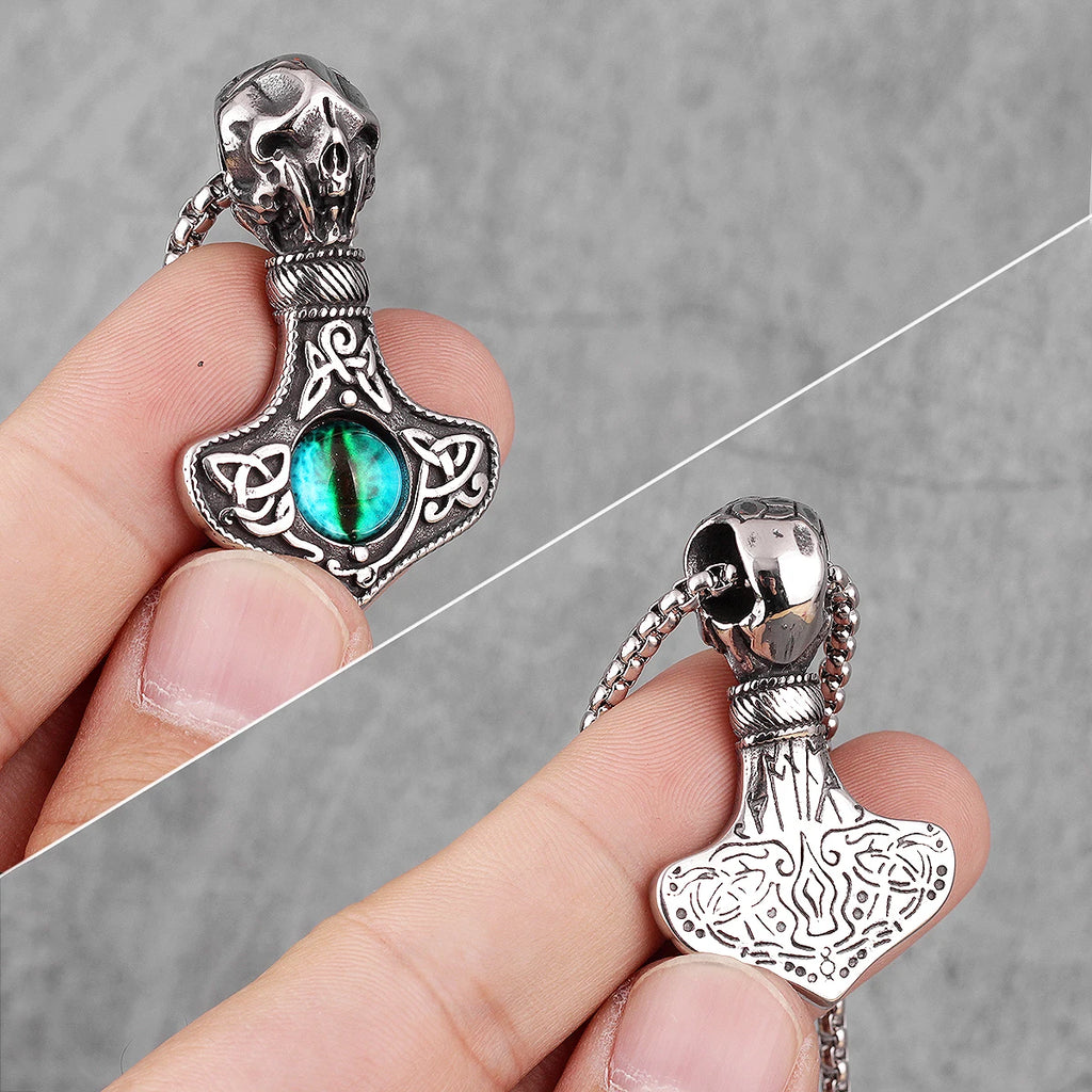 Evil Eye Skull Gothic Punk Men Necklaces Pendants Chain for Boyfriend Male Stainless Steel Jewelry Creativity Gift