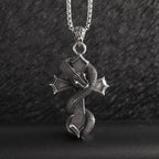 Retro Domineering Ouroboros Wrapped Around The Tree of Life Pendant Necklace Men's Personalized Punk Cool Casual
