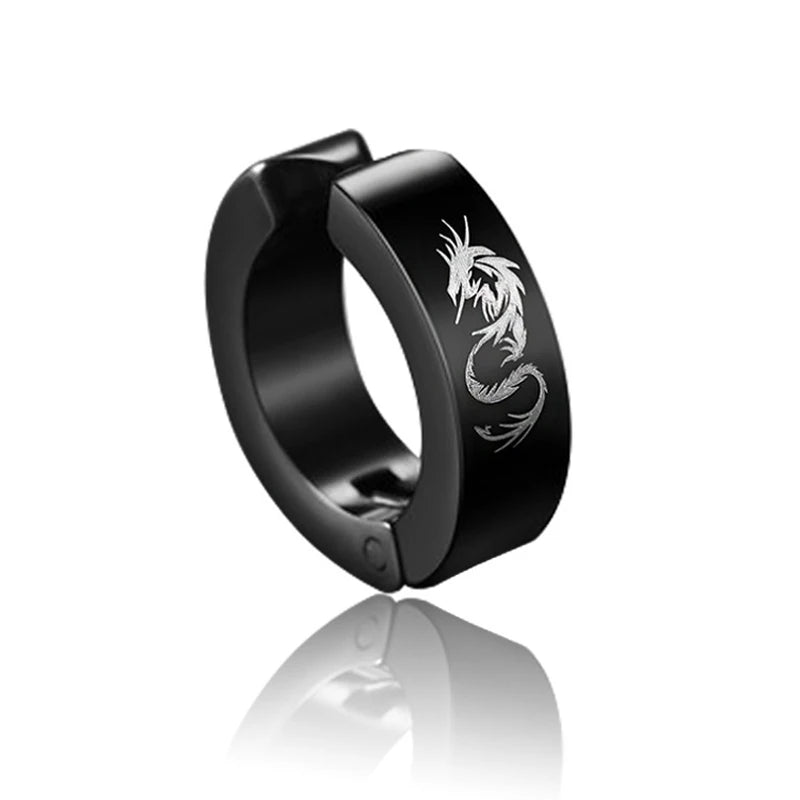 Dragon Non-Piercing Clip Earrings — Stainless Steel
