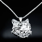 Cat Silver Statement Pendant Necklace — Stainless Steel