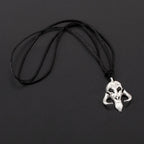 Retro Punk Skull Pendant Necklace Mandalorian Dragon Skull Same Unisex Sweater Chain Fashion Clothing Jewelry