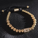 Luxury Crown Men Bracelet 316L Stainless Steel Bracelet Banlge Titanium Steel Gold Color Bracelet Adjust Size Men