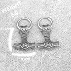 Creative Retro Thor's Hammer Vikings Earrings Men's Stainless Steel Nordic Teen Personality Jewelry Stud Earrings