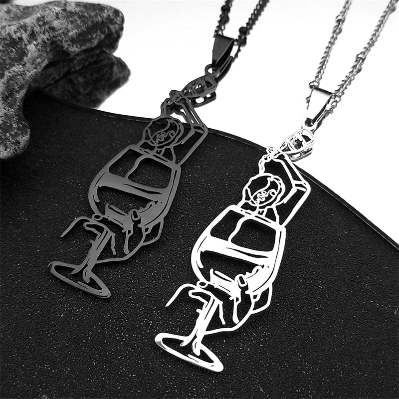 Silver Pendant Hollow Wine Glass Drinking