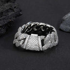 Iced Out Cuban Chain Necklace Stainless Steel 24MM