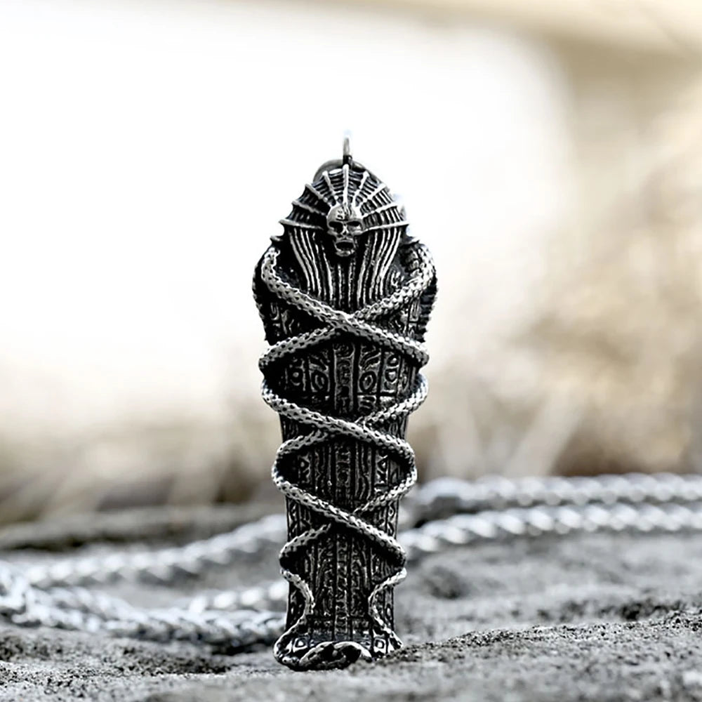 Egyptian Pharaoh Stainless Steel Pendant Necklace