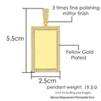 Iced Out Rectangle Photo Pendant Necklace