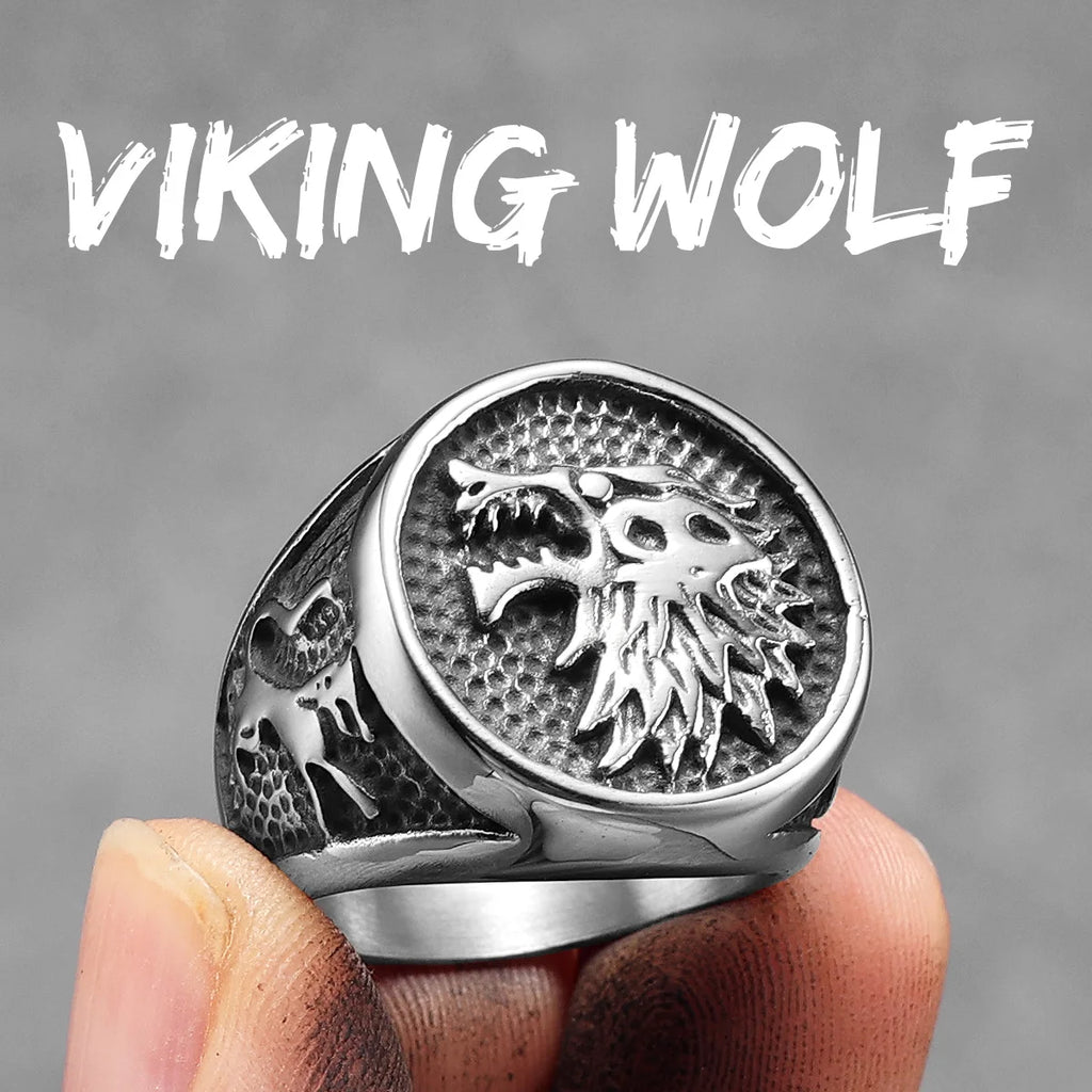 Viking Wolf Ring — Stainless Steel