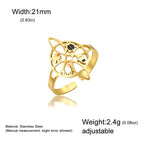 Witch Knot Hollow Adjustable Ring — Stainless Steel Band