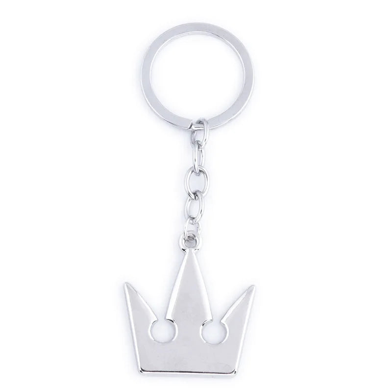 Game Kingdom Hearts Chain Pendant Necklace Sora Keychain Crown Charm Statement Choker Necklace Women Men Jewelry Cosplay