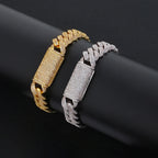 NY 13mm 3 Rows of Fashion Cuban Link Bracelet Iced Out Brass CZ Miami Rectangular Buckle Design Hip Hop Men Jewelry