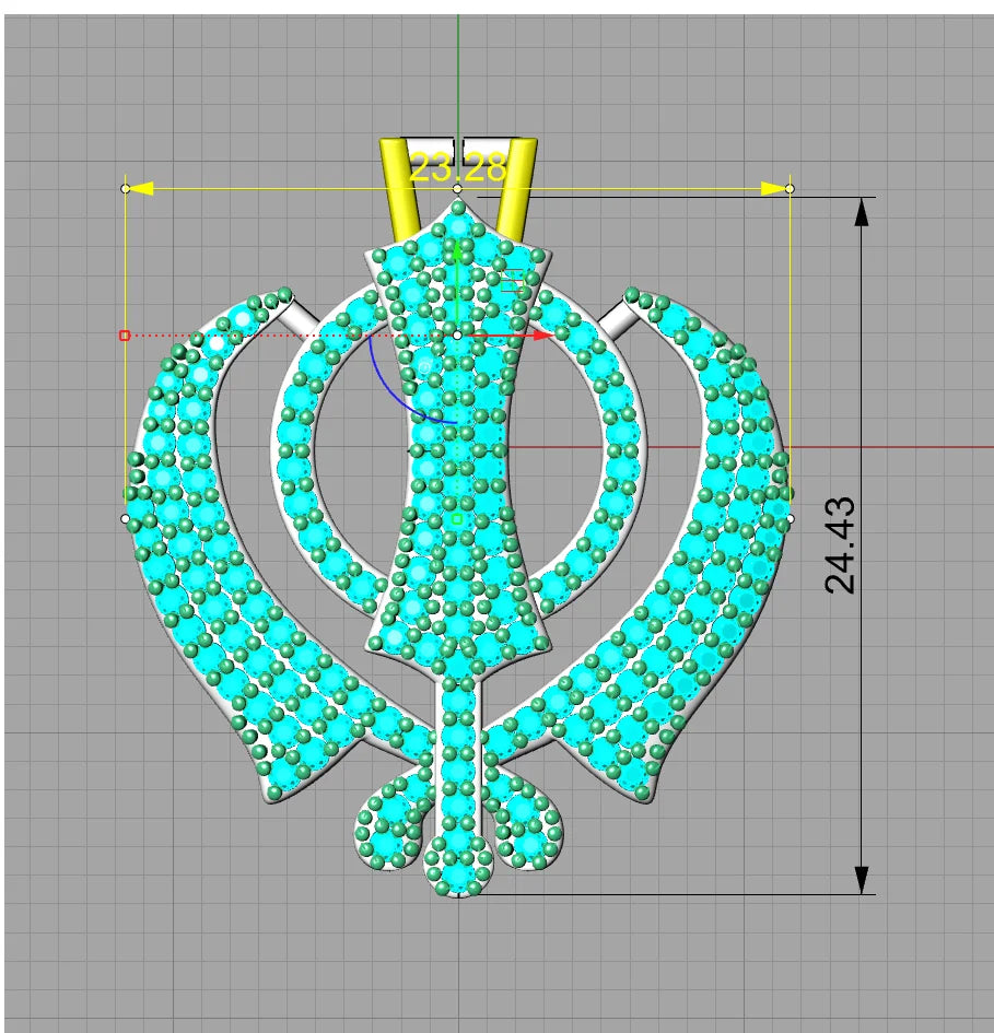 Khanda Gold Pendant Tennis Necklace