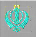 Khanda Gold Pendant Tennis Necklace
