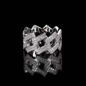 Iced Out Cuban Ring Stainless Steel 14MM