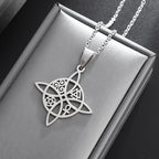 Celtic Witch Knot Pendant Necklace — Steel