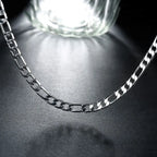 925 Sterling Silver 18K Gold Necklaces 20inches 6MM Sideways Chain Necklace For Men Women Fashion Jewelrys Wedding Party
