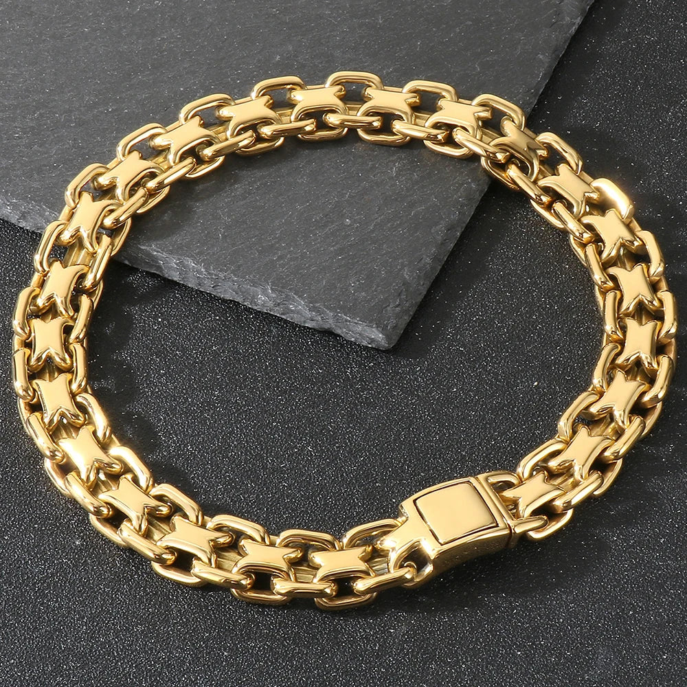 Vintage 50CM Long 20MM Width Choker Necklace Man Solid Polished Matte Stainless Steel Link Chain Necklaces for Men Male