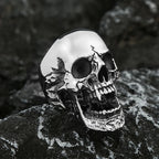 High Polish Gothic Vampire Skull Rings For Men Heavy Skull Stainless Steel Biker Ring Punk Motorcyclist Jewelry Gift