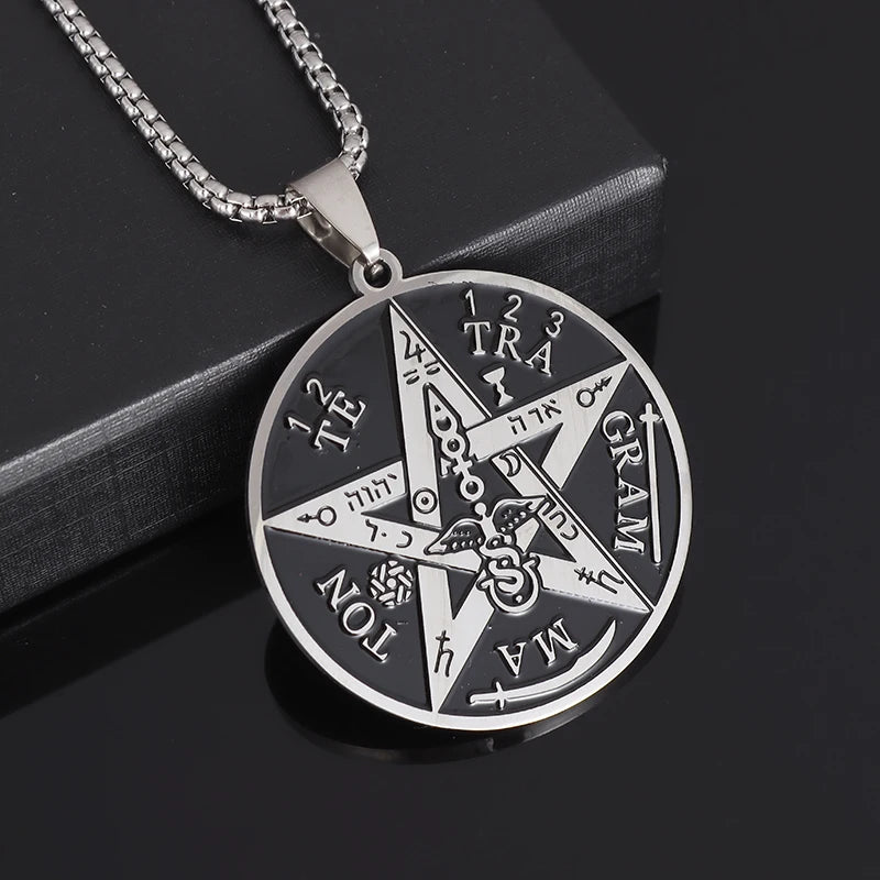 Celtic Witch Knot Pendant Necklace — Steel