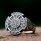 Viking Aegishjalmur Cross Ring — Stainless Steel
