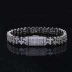 Iced Out Cross Bracelet Stainless Steel 8MM
