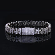 Iced Out Cross Bracelet Stainless Steel 8MM