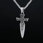 Vintage 316L Stainless Steel Good Polished Gothic Arriw Celtic Knot Pendant Necklace For Man Amulet Jewelry Boyfriend