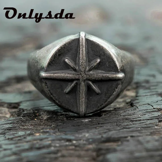 Stainless Steel Viking Simple Ring vintage Hammer retro punk Classic Ring Male finger Love Jewelry for man Gift OSR514