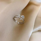 Fashion Goth Double Layer Rose Couple Rings for Men Women Retro Opening Stainless Steel Thorns Punk Finger Ring Jewelry