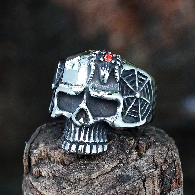 Hip-Hop Men's Biker Rings Head Evil Skull Ring Gothic Punk Rock Biker Jewelry Accessories Wholesale