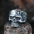 Hip-Hop Men's Biker Rings Head Evil Skull Ring Gothic Punk Rock Biker Jewelry Accessories Wholesale