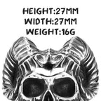 Gothic Satan Skull Ring — Stainless Steel