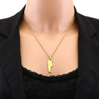 Fashion Argentina Map City Pendant Necklace Stainless Steel Men Women Gold Color Ethnic Maps Jewelry Gift
