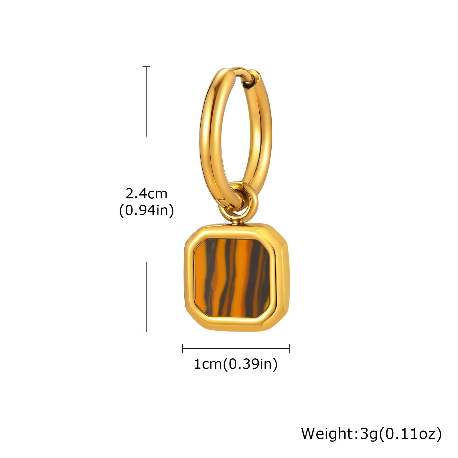 Natural Stone Huggie Hoop Earrings — SS