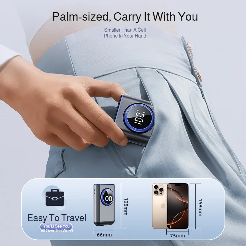 Portable 3 in 1 Handheld Fan Rechargeable Hanging Neck Fan Backpack Waist Hanging Fan with Adjusted Lanyard for Outdoor