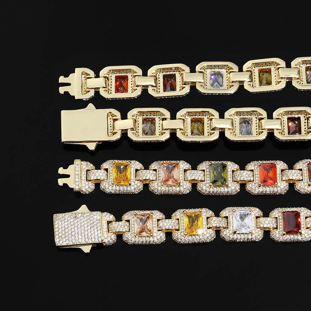 Iced Out Cuban Chain Necklace Stainless Steel 12MM