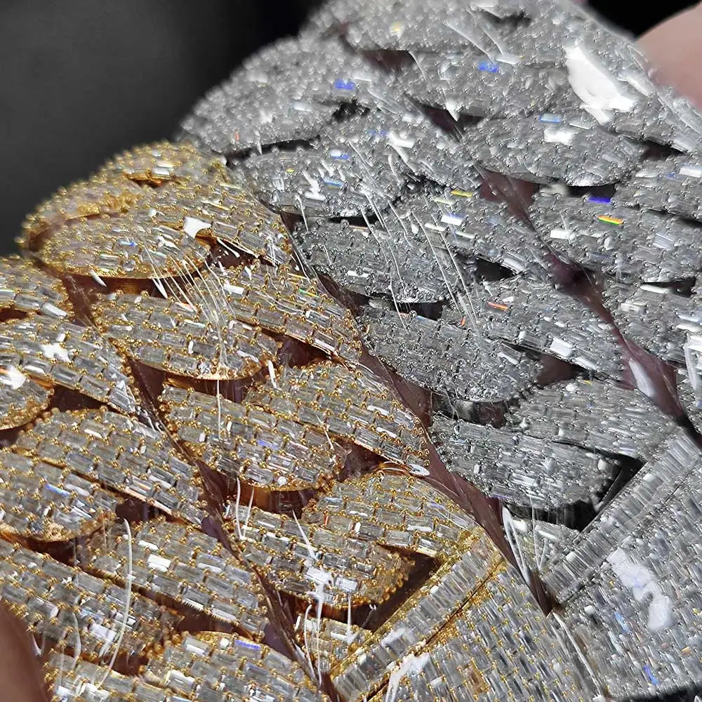 Iced Out Cuban Chain Necklace Stainless Steel 24MM