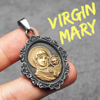 Virgin Mary Pendant Necklace — Stainless Steel