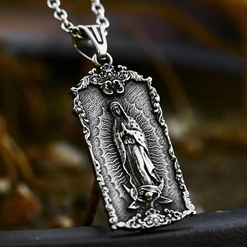 Virgin Mary Stainless Steel Pendant Necklace