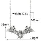 Gothic Silver Plated Bat Chocker Necklace Vampire Bat Pendant Necklace Dark Style Choker Bat Jewelry Gift Women Girls