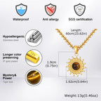 Tiger Eye Stone Pendant Necklace — Stainless Steel