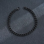 New Stylish Black Metal Chain Bracelets for Men Women Multiple Designs Punk Gothic 316L Stainless steel Jewelry Gift