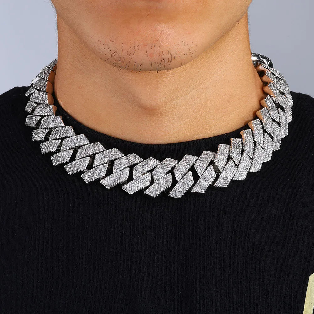 Iced Out Cuban Chain Stainless Steel 26MM 6-Row