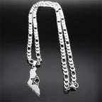 Israel Star of David Map Necklace — Stainless Steel