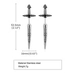 Celtic Knot Sword Stud Earrings — Stainless Steel