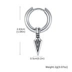 Viking Spearhead Dangle Hoop Earrings — Stainless Steel