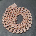 Fashion Hip Hop Miami Cuban Necklace Chain Full Diamonds 9mm 12mm 15mm 20mm 24mm Pendant Chains Long Buckle Closure Jewelry Gift
